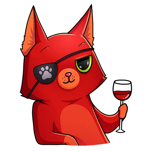🍷 Стикер «Кот Перчик» для Telegram