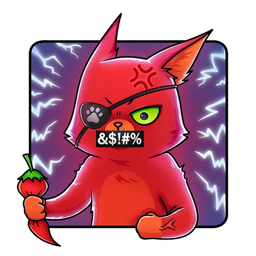 🤬 Стикер «Кот Перчик» для Telegram