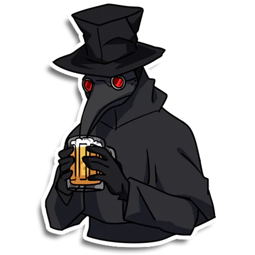 🍺 Стикер «Plague doctor Pestkatze» для Telegram