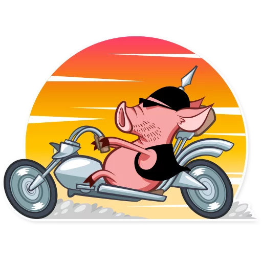 🏍 Стикер «Pete The Pig» для Telegram