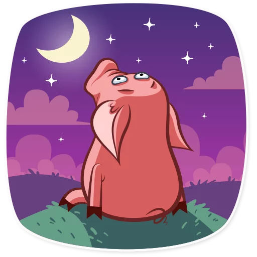 🌙 Стикер «Pete The Pig» для Telegram