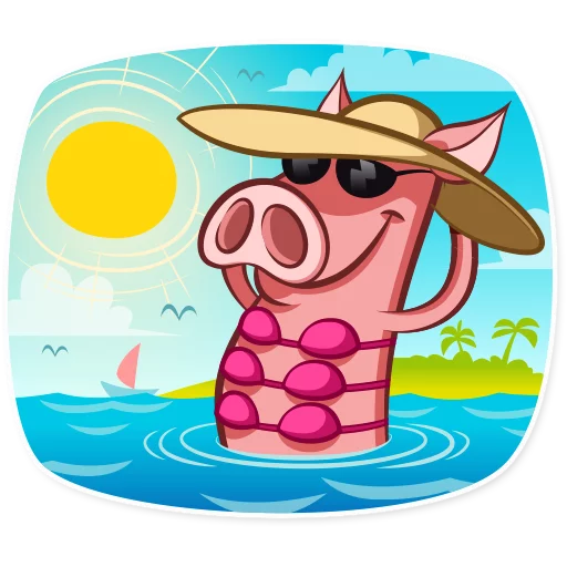 🕶 Стикер «Pete The Pig» для Telegram