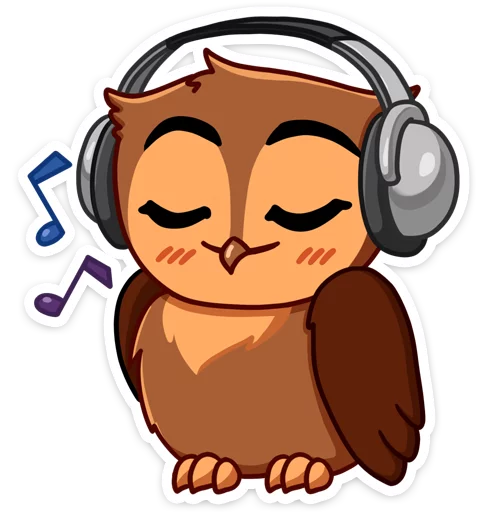 🎧 Стикер «Phil • Совёнок Фил» для Telegram
