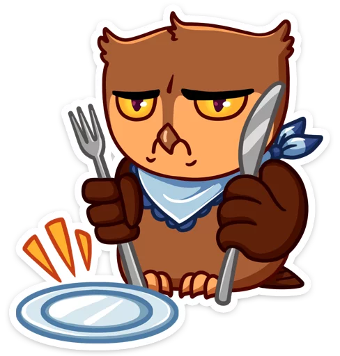 🍽 Стикер «Phil • Совёнок Фил» для Telegram