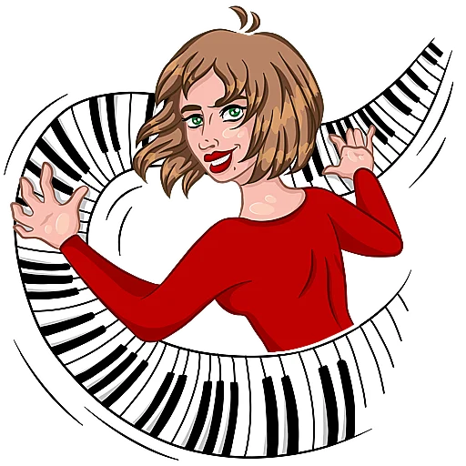 💪 Стикер «PianoGirl» для Telegram