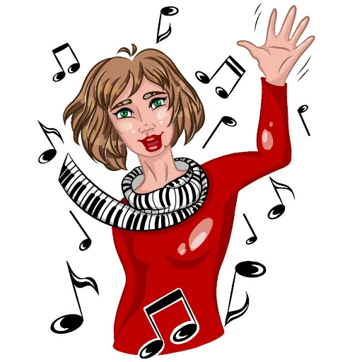 Стикерпак PianoGirl для Telegram