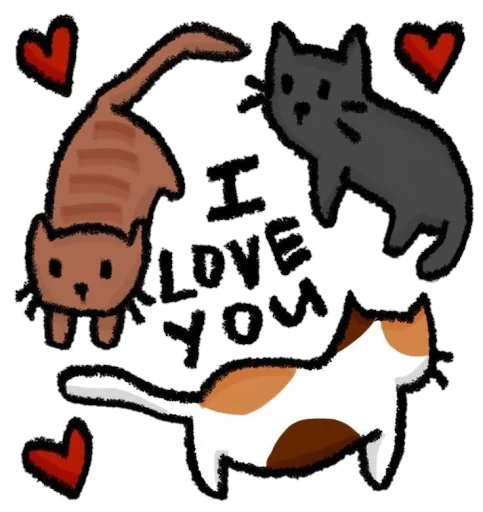 💘 Стикер «пикчи и коти» для Telegram