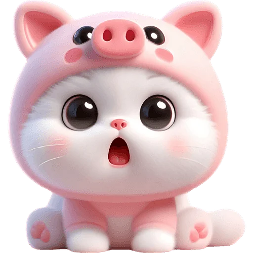😯 Стикер «Хрюшка котик» для Telegram