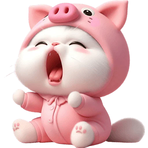 🥱 Стикер «Хрюшка котик» для Telegram