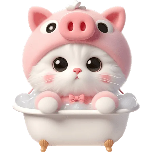 🛀 Стикер «Хрюшка котик» для Telegram
