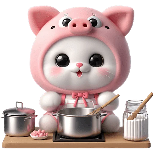 🥘 Стикер «Хрюшка котик» для Telegram