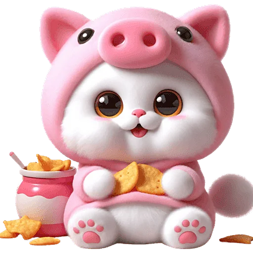 🍟 Стикер «Хрюшка котик» для Telegram