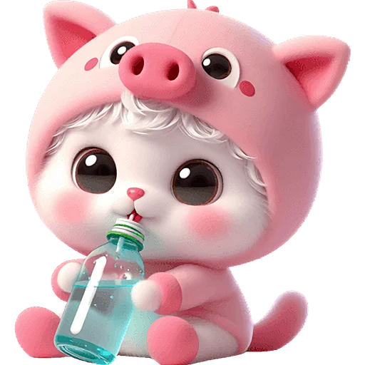 🥛 Стикер «Хрюшка котик» для Telegram