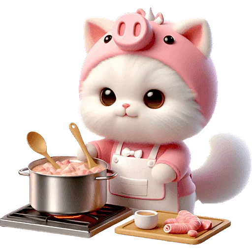 👩‍🍳 Стикер «Хрюшка котик» для Telegram