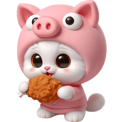 🍗 Стикер «Хрюшка котик» для Telegram
