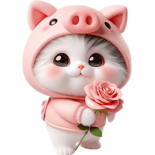🌹 Стикер «Хрюшка котик» для Telegram