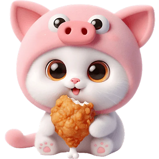 🍗 Стикер «Хрюшка котик» для Telegram