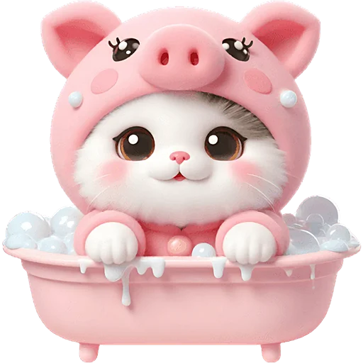 🛁 Стикер «Хрюшка котик» для Telegram