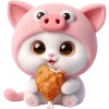🍗 Эмодзи «Хрюшка котик» для Telegram