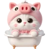 🛀 Эмодзи «Хрюшка котик» для Telegram