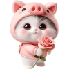 🌹 Эмодзи «Хрюшка котик» для Telegram