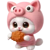 🍗 Эмодзи «Хрюшка котик» для Telegram