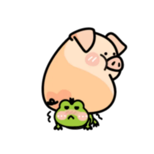 😋 Стикер «PIGPIG & GuaGua Prt.1-2 (FULL) [英文]» для Telegram