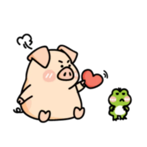 💔 Стикер «PIGPIG & GuaGua Prt.1-2 (FULL) [英文]» для Telegram