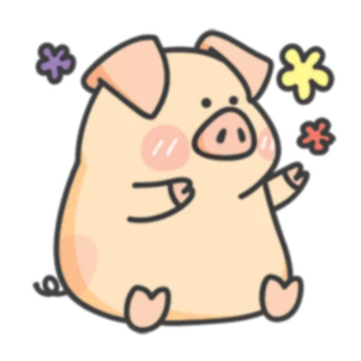 🐷 Стикер «PIGPIG & GuaGua Prt.1-2 (FULL) [英文]» для Telegram