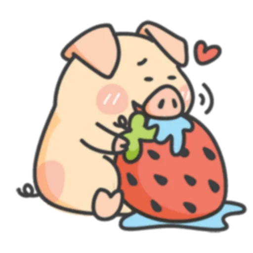 🍓 Стикер «PIGPIG & GuaGua Prt.1-2 (FULL) [英文]» для Telegram