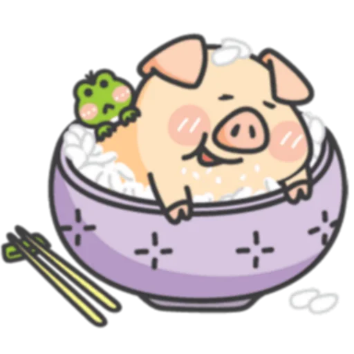 🍗 Стикер «PIGPIG & GuaGua Prt.1-2 (FULL) [英文]» для Telegram