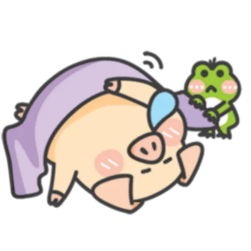 💤 Стикер «PIGPIG & GuaGua Prt.1-2 (FULL) [英文]» для Telegram