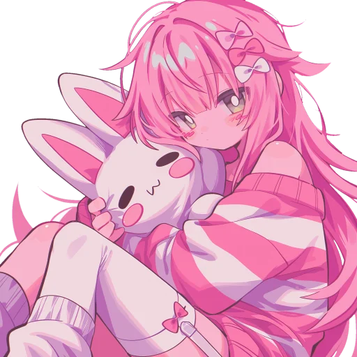 💕 Стикер «Pink girl» для Telegram
