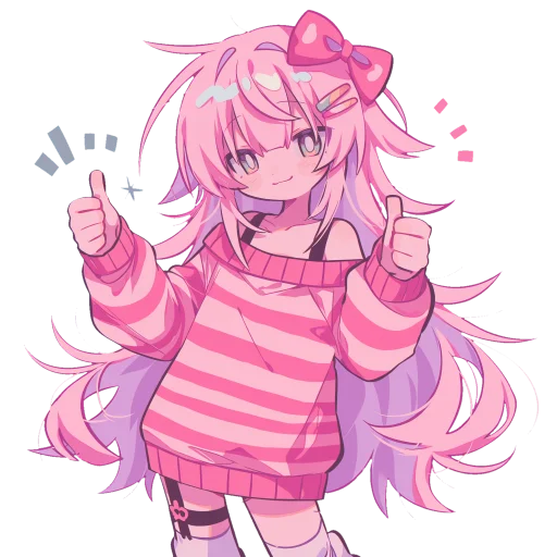 💕 Стикер «Pink girl» для Telegram