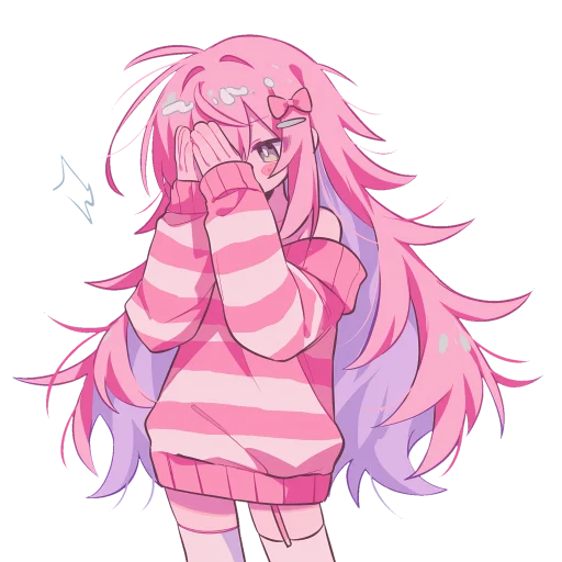 💕 Стикер «Pink girl» для Telegram