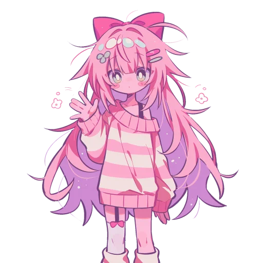 💕 Стикер «Pink girl» для Telegram