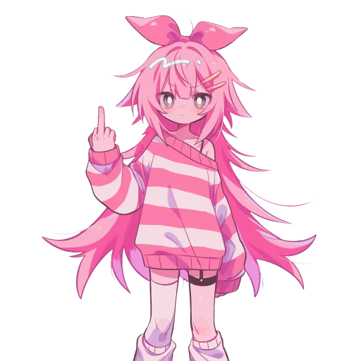 💕 Стикер «Pink girl» для Telegram