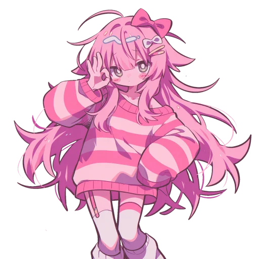 💕 Стикер «Pink girl» для Telegram