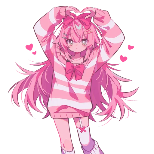 💕 Стикер «Pink girl» для Telegram