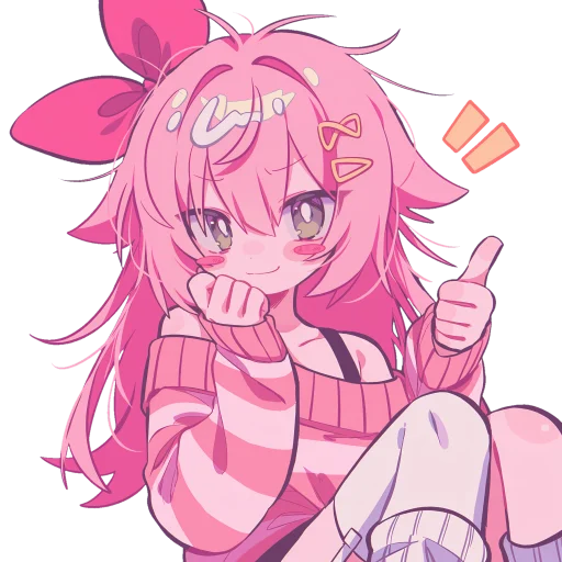 💕 Стикер «Pink girl» для Telegram