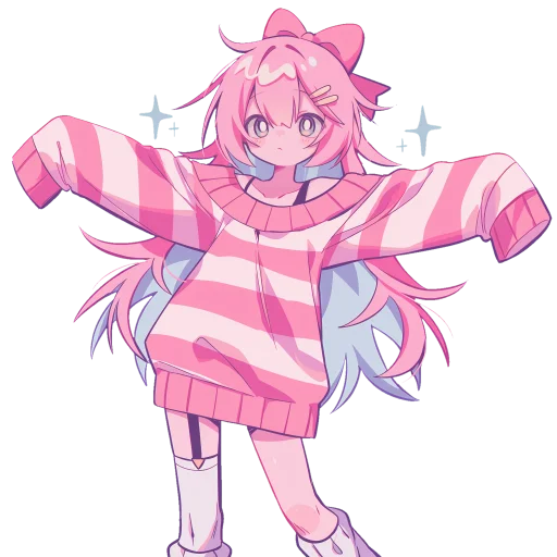 💕 Стикер «Pink girl» для Telegram