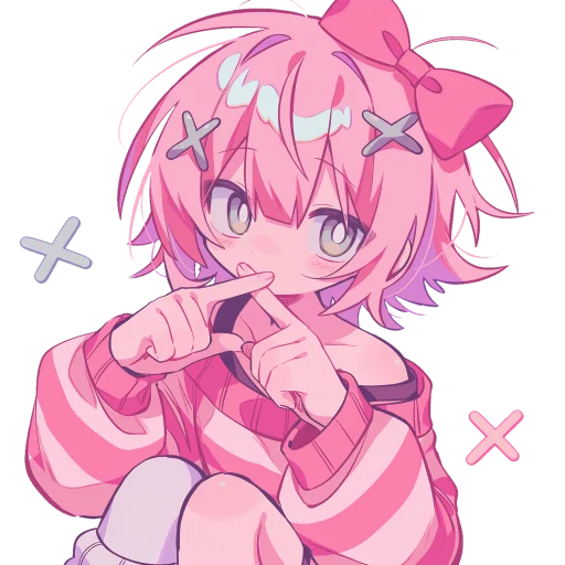 💕 Стикер «Pink girl» для Telegram