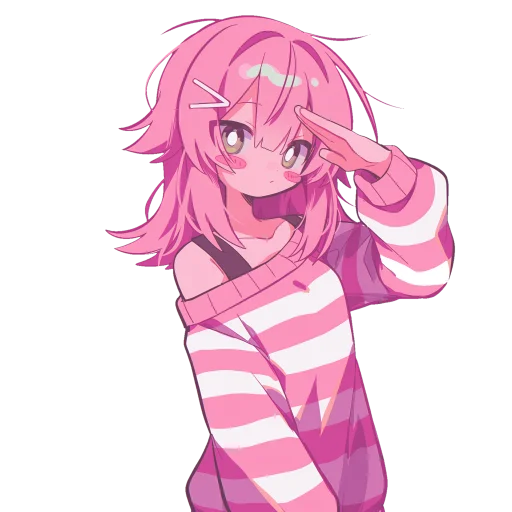 💕 Стикер «Pink girl» для Telegram
