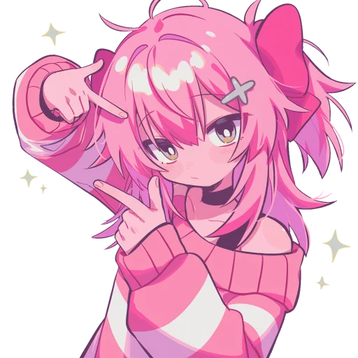 💕 Стикер «Pink girl» для Telegram