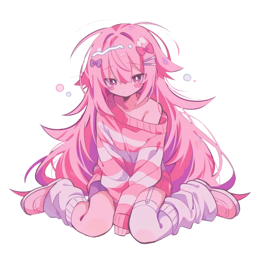 💕 Стикер «Pink girl» для Telegram