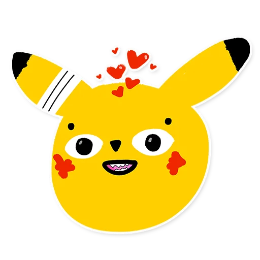 😍 Стикер «Pikachu loves Cookie» для Telegram