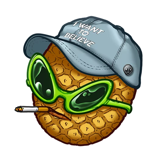 👽 Стикер «Ананасовый эспрессо» для Telegram