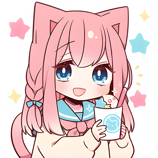 🍧 Стикер «Розовая киса» для Telegram