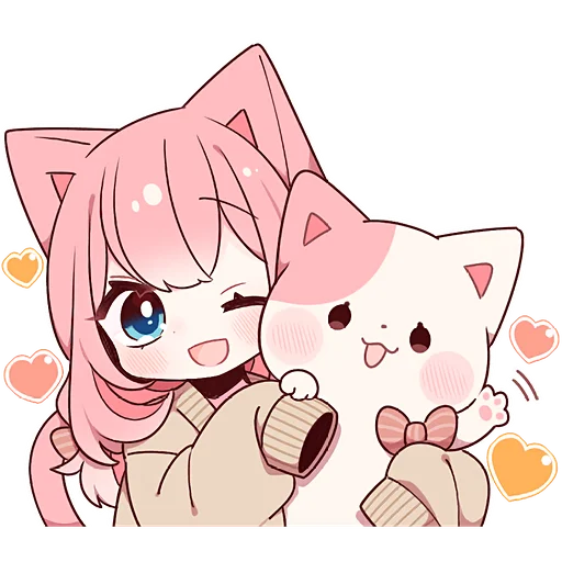 🐱 Стикер «Розовая киса 2» для Telegram