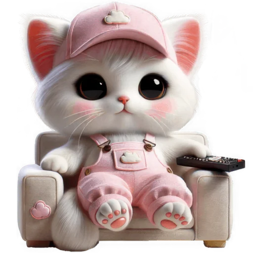 📺 Стикер «Розовый котенок» для Telegram